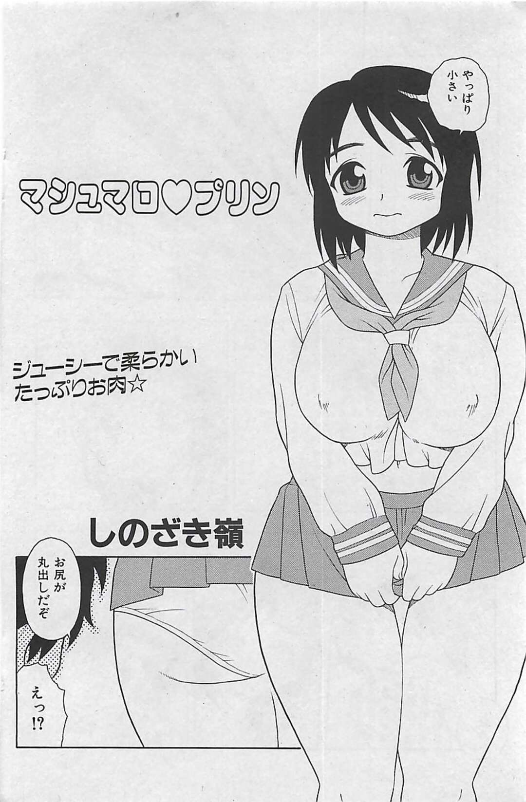 【エロ漫画】【エロ漫画】マシュマロみたいにぷよぷよの身体を幼馴染に触られるお姉さん…クリトリスをいじられ勃起したチンポをフェラやパイズリをして生ハメ中出しいちゃラブセックスしちゃう【しのざき嶺：マシュマロ プリン】