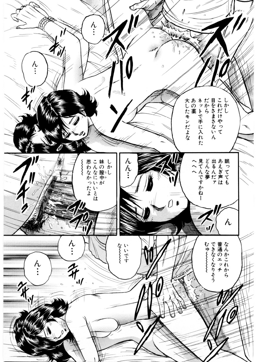 【エロ漫画】【エロ漫画】チャット仲間の影響で母親と妹を睡眠薬で眠らせて足マンやフェラチオさせてハメ撮りしながらヤリタイ放題！二人を重ねて拘束して近親相姦で連発中出ししちゃう！【近石まさし：相姦コレクション】