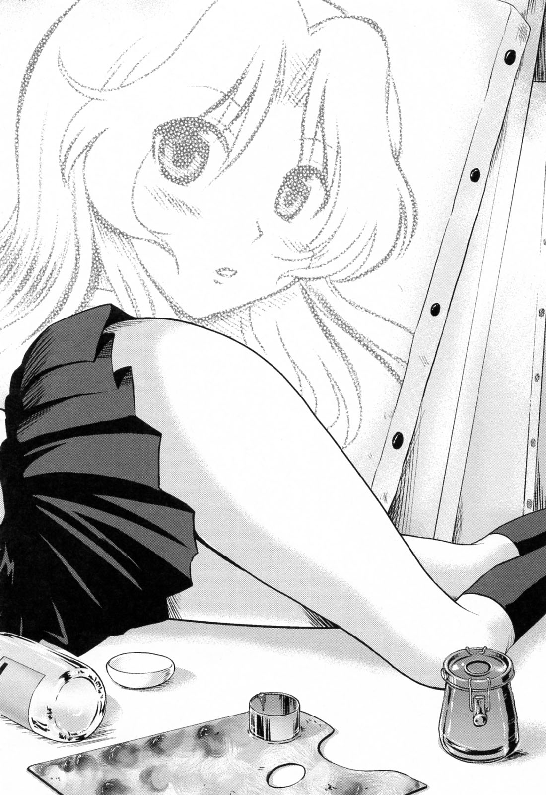 【エロ漫画】寝てしまった美術部顧問の男性教師にフェラをする美術部部長の巨乳ＪＫ…勃起しながら寝ていた男性教師の性処理をしてあげる美術部部長の巨乳ＪＫは、正常位でセックスをする。【URAN：誘惑はあかね色】
